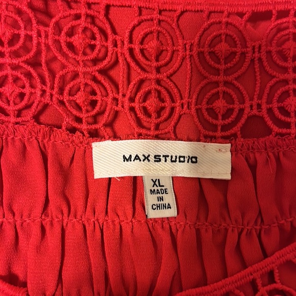 Max Studio red lace top - Picture 5 of 5